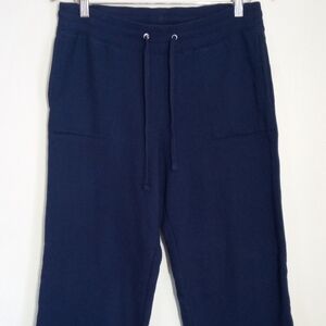 Studio Works Sport petite navy blue wide leg sweatpants women's size PS